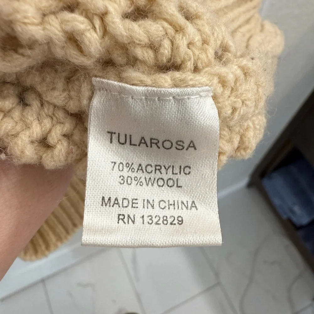 Tularosa Cable Knit Cream Sweater Women's Size XS